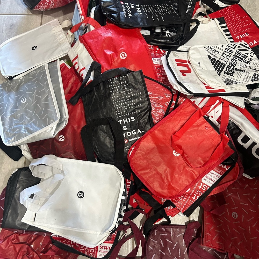 50 Lululemon Pre-Owned athletica Reusable Tote Bag - Red, White, Black